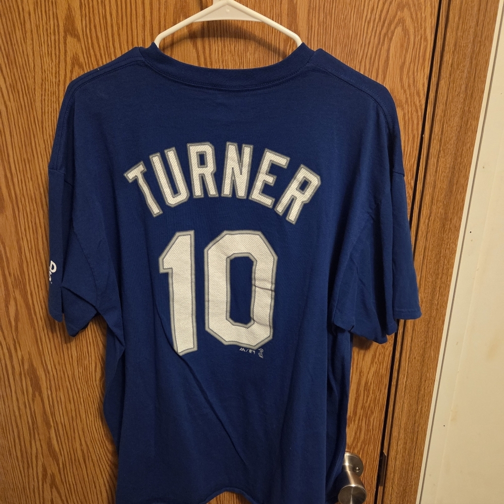 Majestic Los Angeles Dodgers Justin Turner Shirt Sz XL Men's MLB - Picture 5 of 5